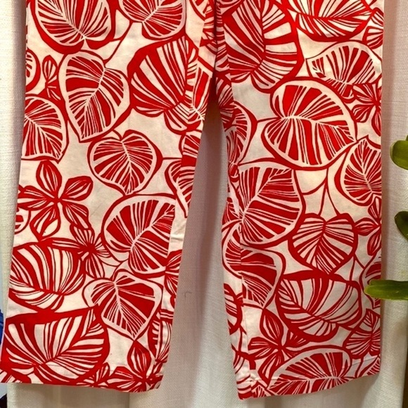 Women’s Talbot's Red and White Firecracker Cotton & Spandex Pants Size 6 - Picture 3 of 8